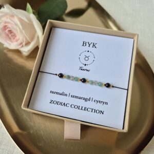Bransoletka zodiakalna BYK – turmalin, szmaragd, cytryn