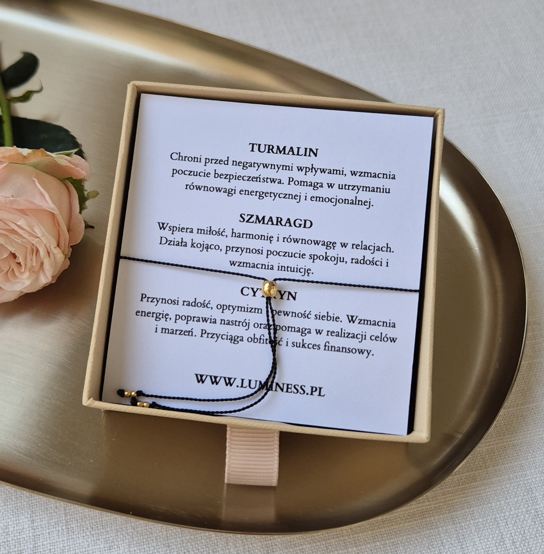 Bransoletka zodiakalna BYK – turmalin, szmaragd, cytryn - obrazek 3