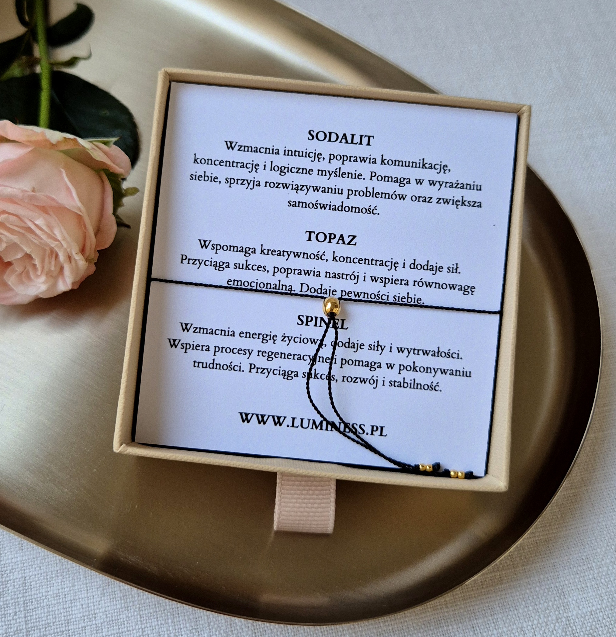 Bransoletka zodiakalna STRZELEC – sodalit, topaz, spinel - obrazek 3