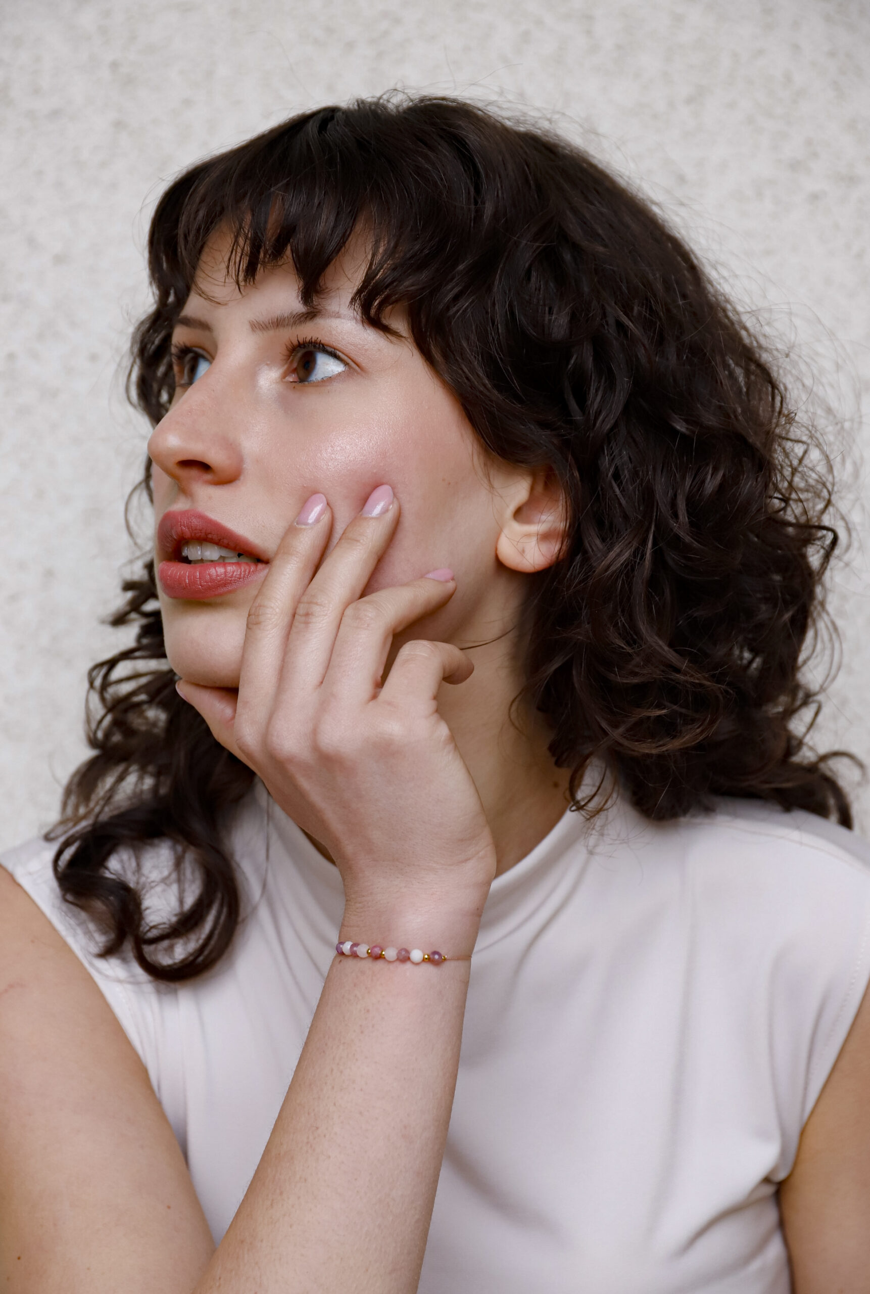 Bransoletka zodiakalna WAGA – turmalin różowy, opal, kwarc różowy - obrazek 4