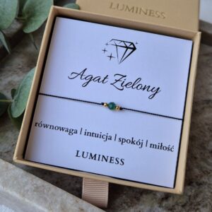Bransoletka szczęścia z AGATEM ZIELONYM