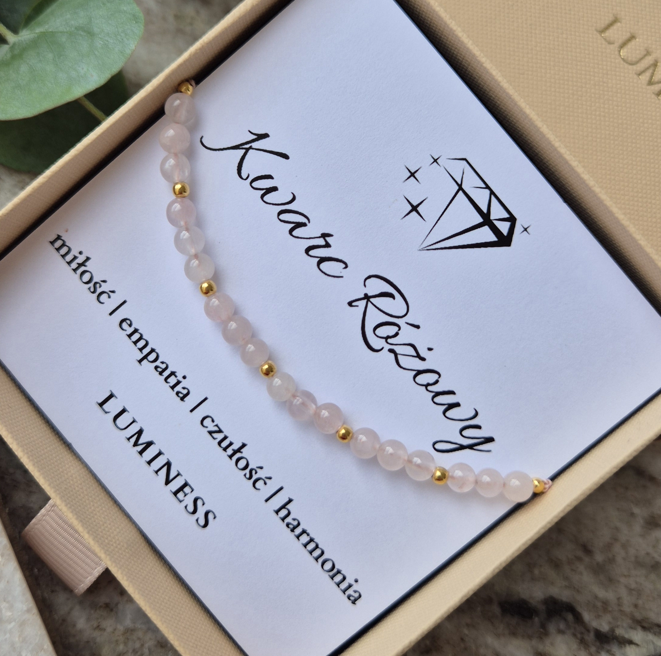 Bransoletka z KWARCEM RÓŻOWYM - obrazek 2