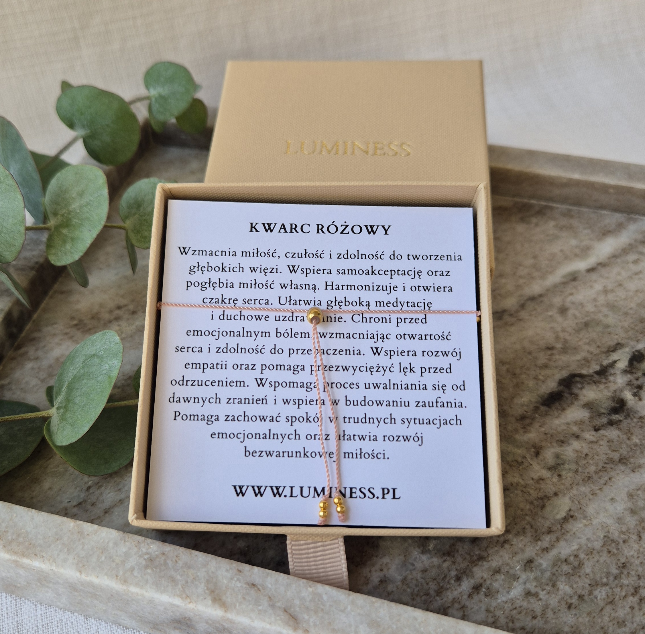 Bransoletka z KWARCEM RÓŻOWYM - obrazek 3