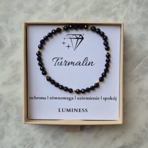 Bransoletka na gumce z TURMALINEM
