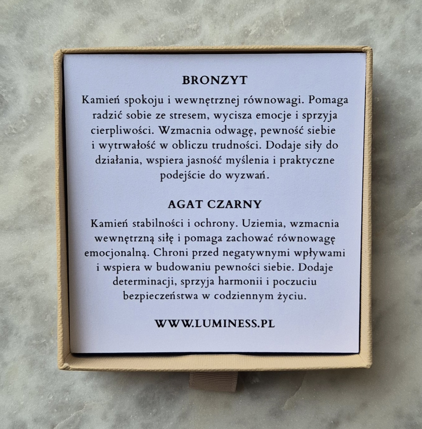 Bransoletka męska - TALIZMAN ODWAGI, DETERMINACJI I PEWNOŚCI SIEBIE z bronzytem i agatem czarnym - obrazek 6